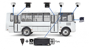 Онлайн-комплект видеонаблюдения для автобусов средней вместимости М2М, GPS+4G+WiFi